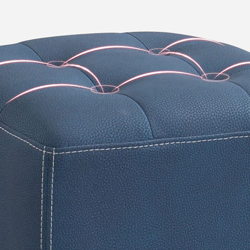Contemporary Plain Chair Ottoman Plain Cotton Tufted Footstool Ottoman