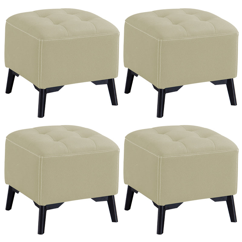 Contemporary Plain Chair Ottoman Plain Cotton Tufted Footstool Ottoman