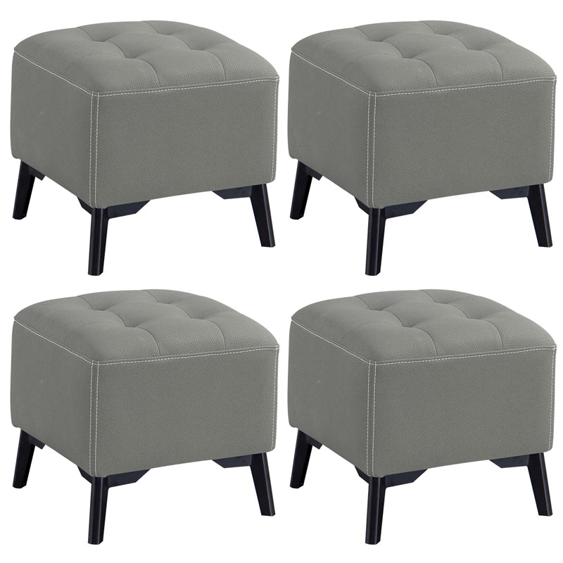 Contemporary Plain Chair Ottoman Plain Cotton Tufted Footstool Ottoman