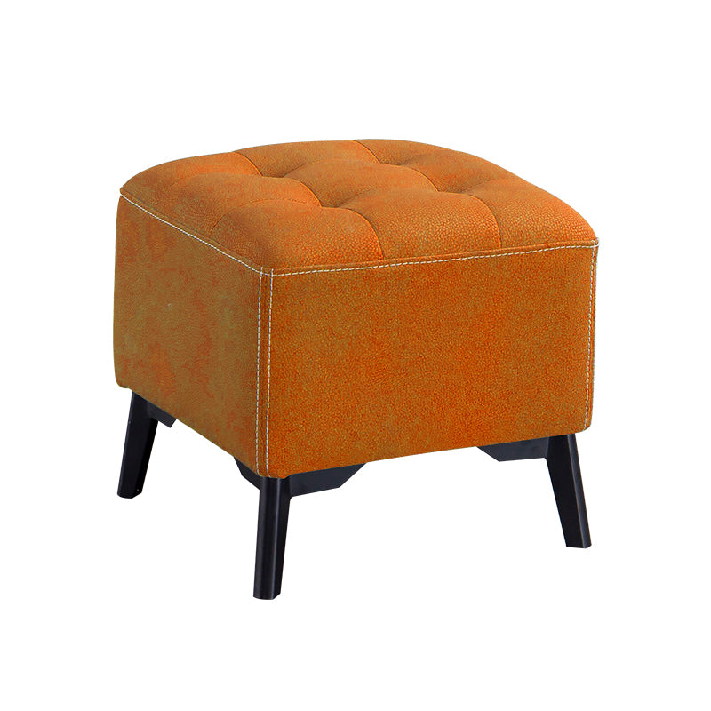 Contemporary Plain Chair Ottoman Plain Cotton Tufted Footstool Ottoman