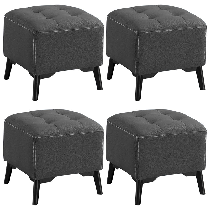 Contemporary Plain Chair Ottoman Plain Cotton Tufted Footstool Ottoman