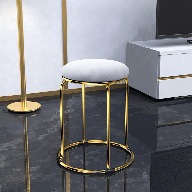 Glam Mental Leg Solid Ottoman Velvet Standard Fade Resistant Solid Color Round Ottoman