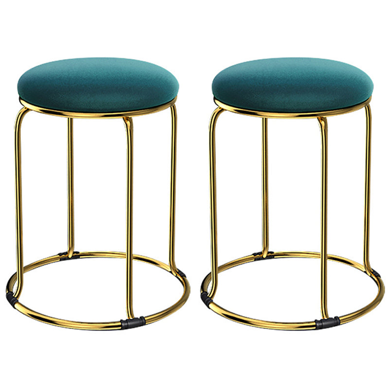 Glam Mental Leg Solid Ottoman Velvet Standard Fade Resistant Solid Color Round Ottoman