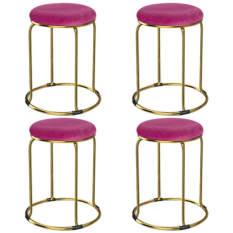 Glam Mental Leg Solid Ottoman Velvet Standard Fade Resistant Solid Color Round Ottoman
