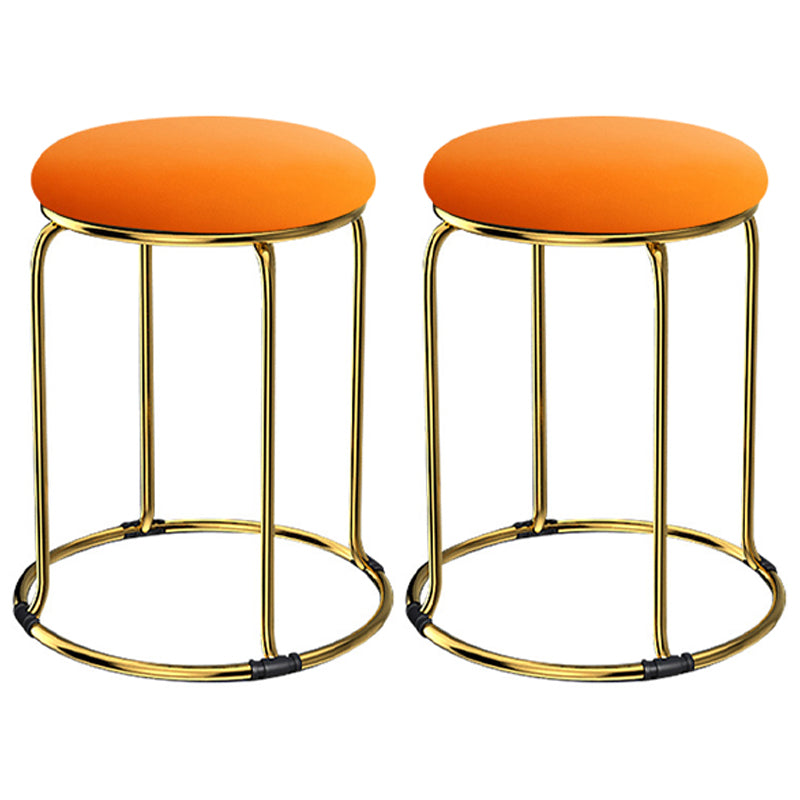 Glam Mental Leg Solid Ottoman Velvet Standard Fade Resistant Solid Color Round Ottoman