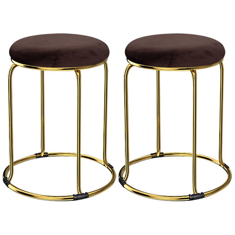 Glam Mental Leg Solid Ottoman Velvet Standard Fade Resistant Solid Color Round Ottoman