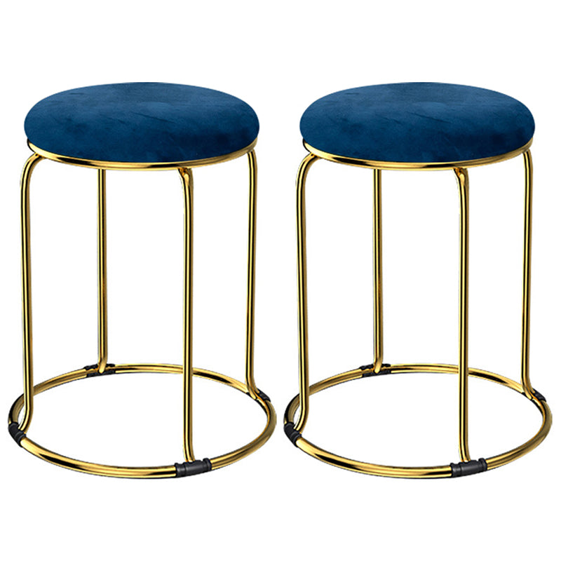 Glam Mental Leg Solid Ottoman Velvet Standard Fade Resistant Solid Color Round Ottoman