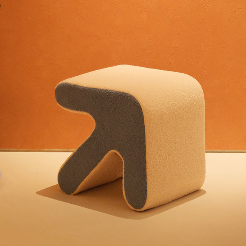Contemporary Contrast Color Pouf Chair Velvet Arrow Shape Tear Resistant Chair Ottoman