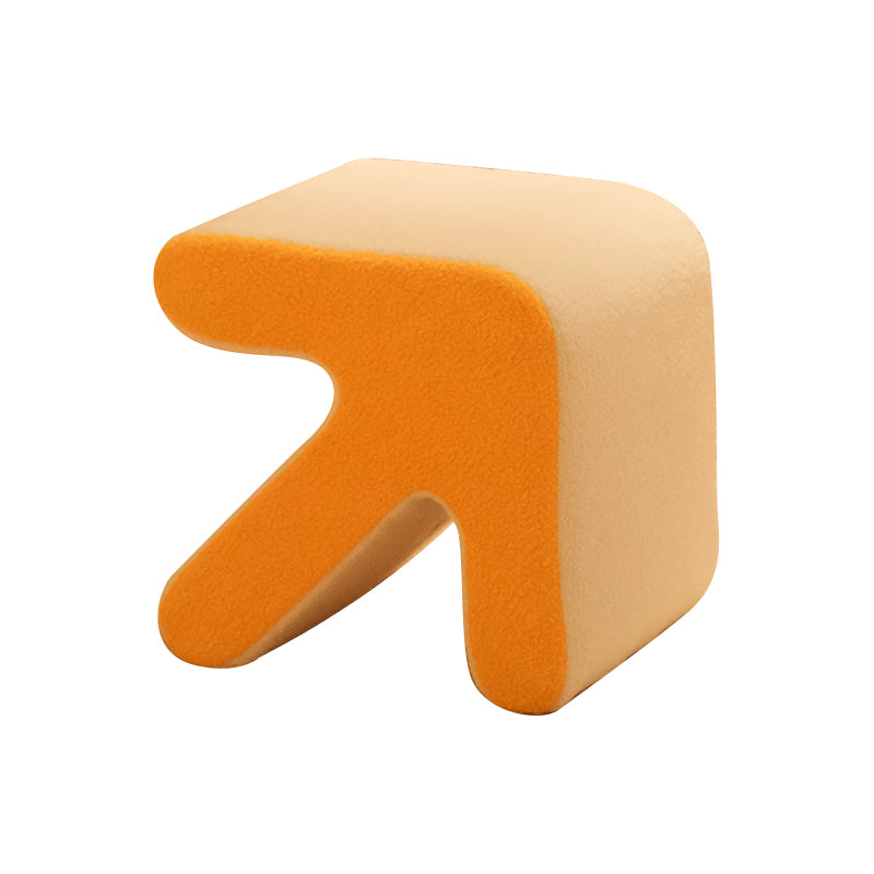 Contemporary Contrast Color Pouf Chair Velvet Arrow Shape Tear Resistant Chair Ottoman