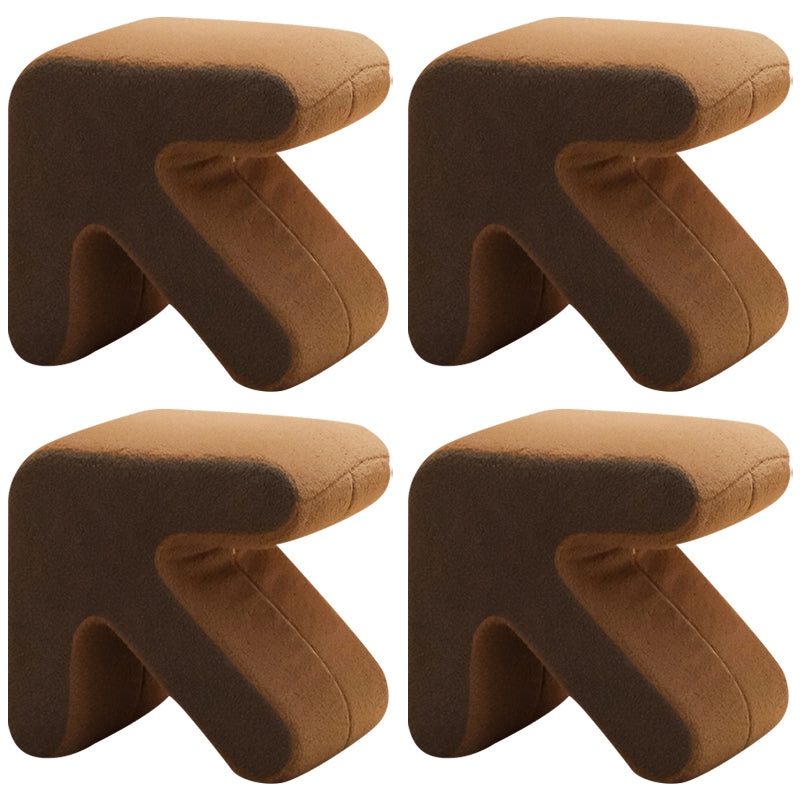 Contemporary Contrast Color Pouf Chair Velvet Arrow Shape Tear Resistant Chair Ottoman