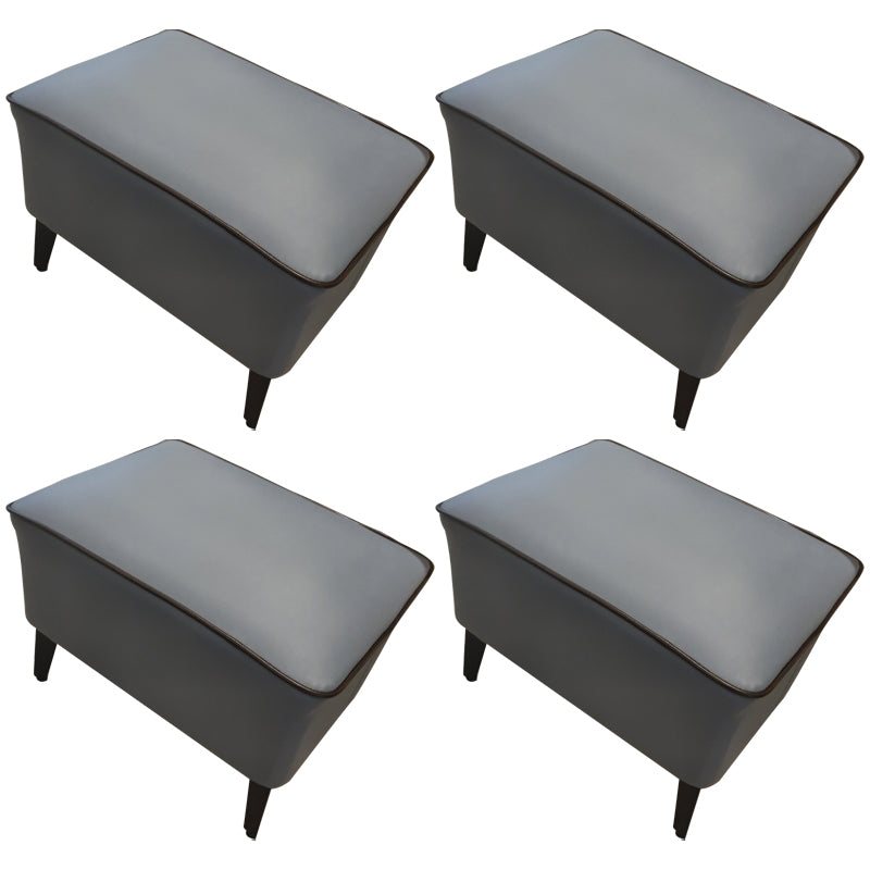 Contemporary Plain Pouf Ottoman Rectangle PU Leather Water Resistant Target Pouf