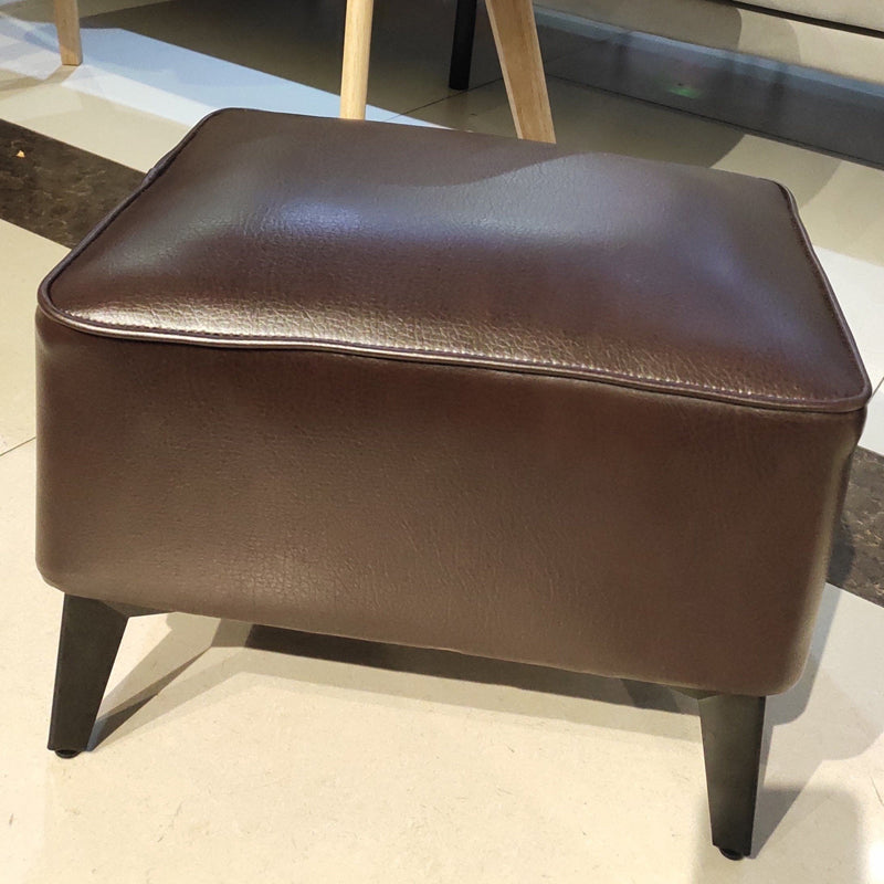 Contemporary Plain Pouf Ottoman Rectangle PU Leather Water Resistant Target Pouf