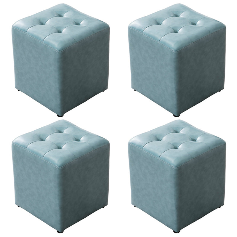 Water Resistant Round Standard Modern Solid Color Leather Pouf