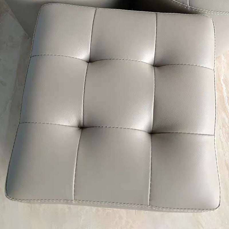 Water Resistant Round Standard Modern Solid Color Leather Pouf