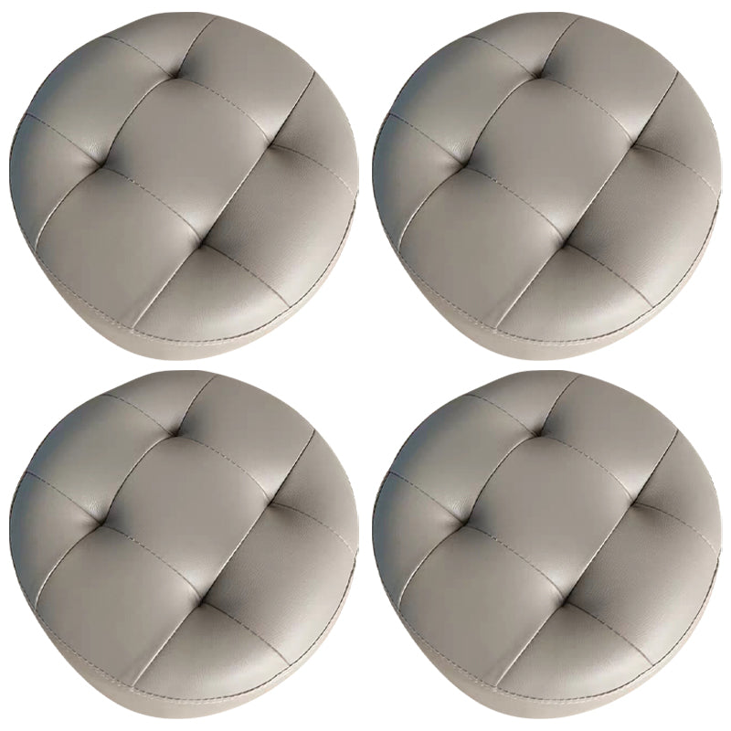 Water Resistant Round Standard Modern Solid Color Leather Pouf