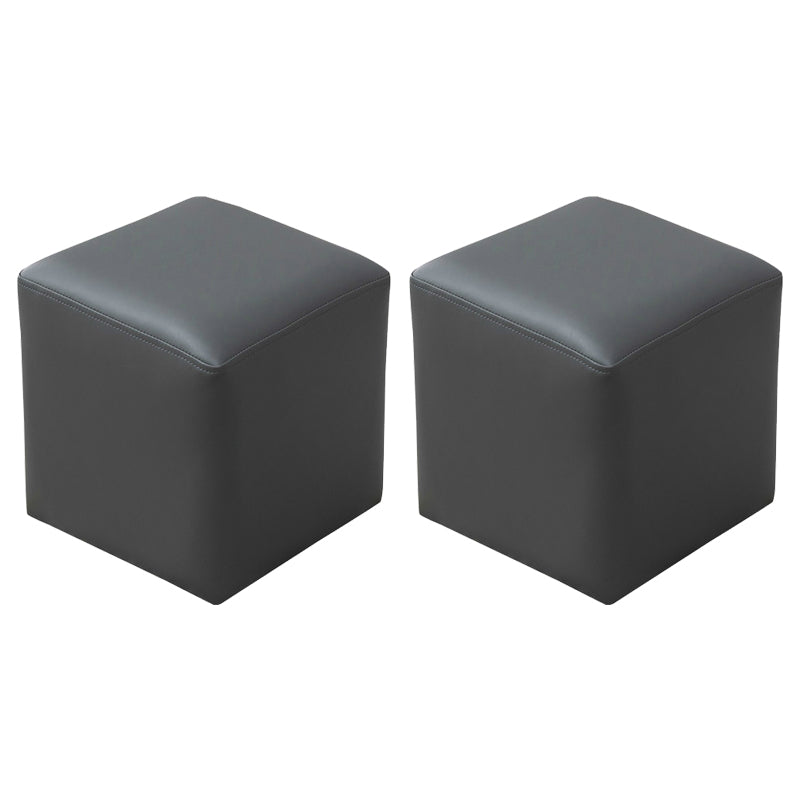 Modern Stain Resistant Ottoman Modern Pure Color Leather Standard