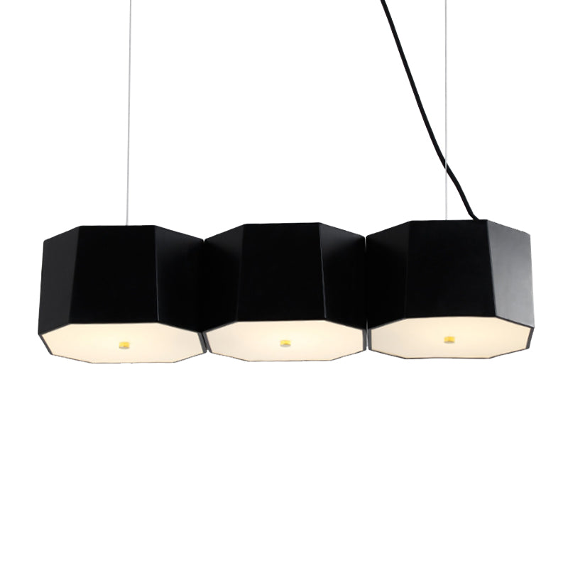 Modern Geometric Metal Kitchen Island Ceiling Light Black Island Hanging Light