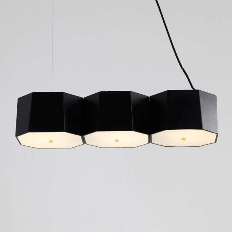 Modern Geometric Metal Kitchen Island Ceiling Light Black Island Hanging Light