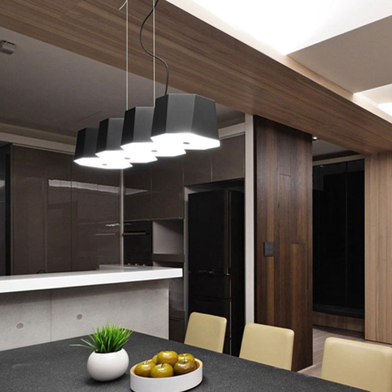 Modern Geometric Metal Kitchen Island Ceiling Light Black Island Hanging Light