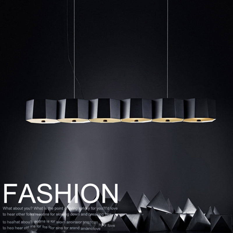 Modern Geometric Metal Kitchen Island Ceiling Light Black Island Hanging Light