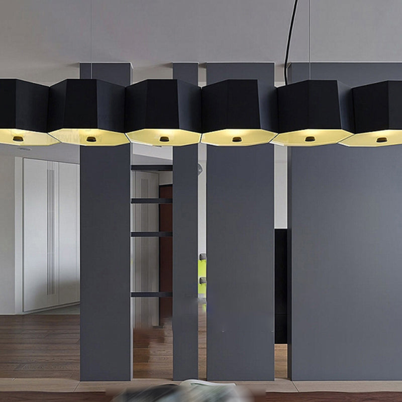 Modern Geometric Metal Kitchen Island Ceiling Light Black Island Hanging Light