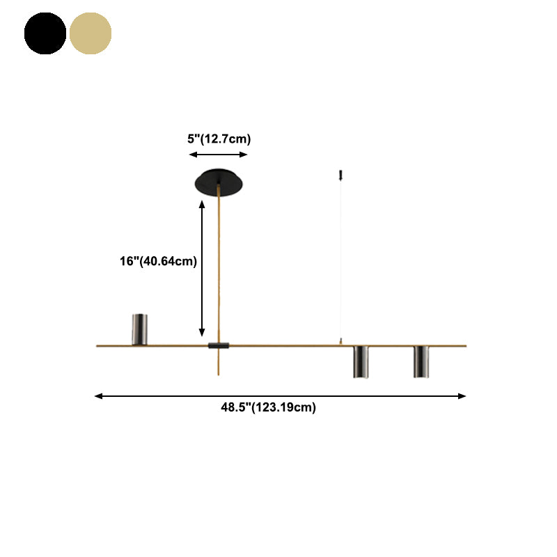 Black/Gold Aluminum Island Pendant Lighting Modern Island Hanging Light