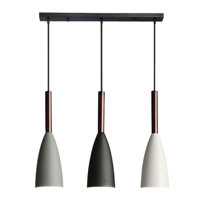 Modern 3-Light Island Pendant Lighting Cone Shade Ceiling Light for Dining Room