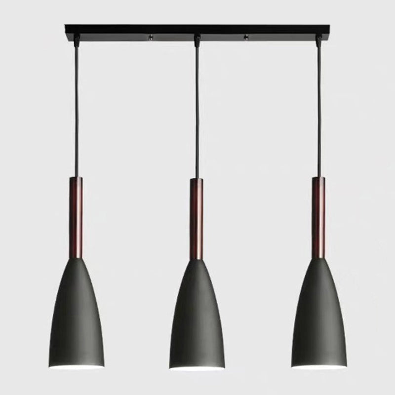 Modern 3-Light Island Pendant Lighting Cone Shade Ceiling Light for Dining Room