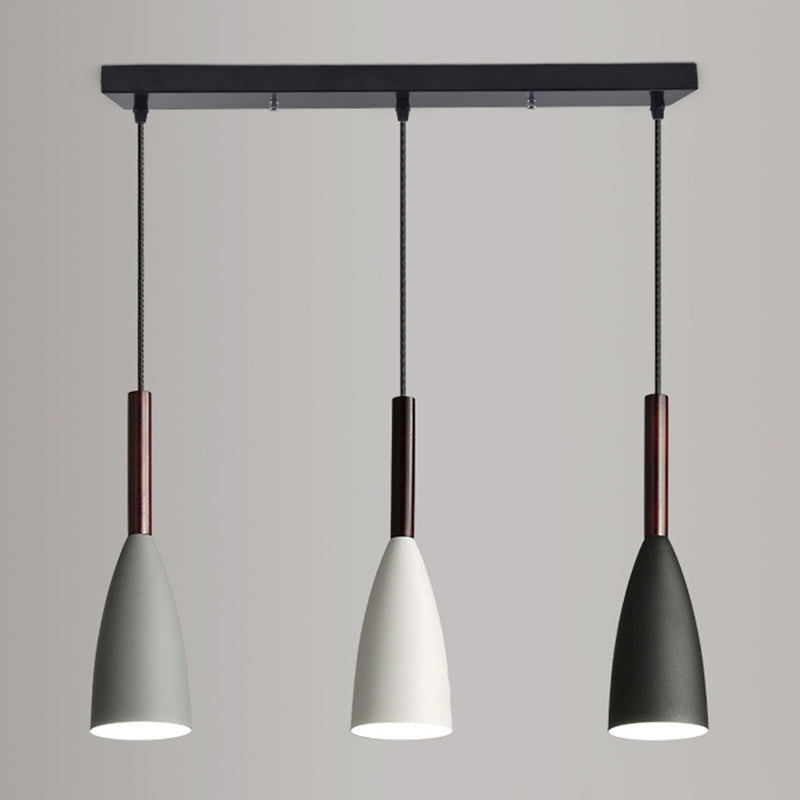 Modern 3-Light Island Pendant Lighting Cone Shade Ceiling Light for Dining Room