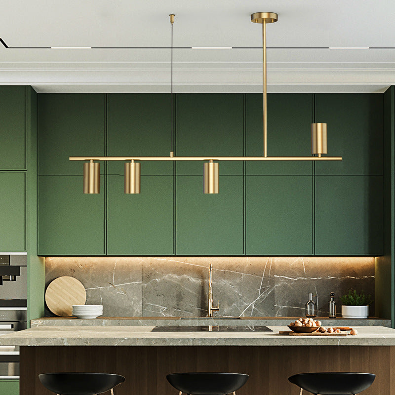 Contemporary Golden Ceiling Light LED Metal Kitchen Island Lighting for Dining Room