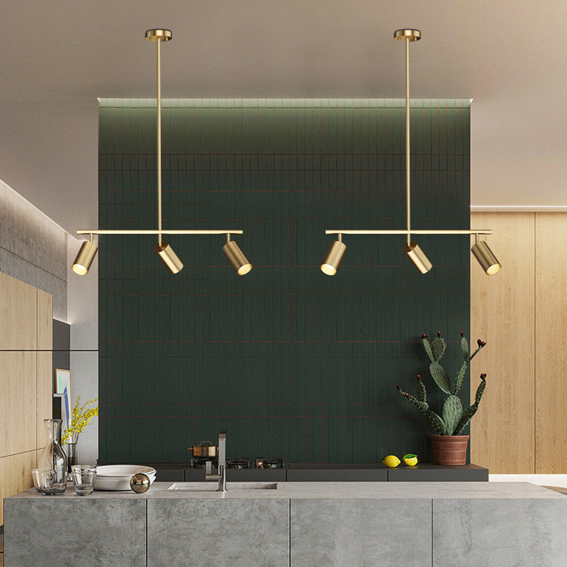 Contemporary Golden Ceiling Light LED Metal Kitchen Island Lighting for Dining Room
