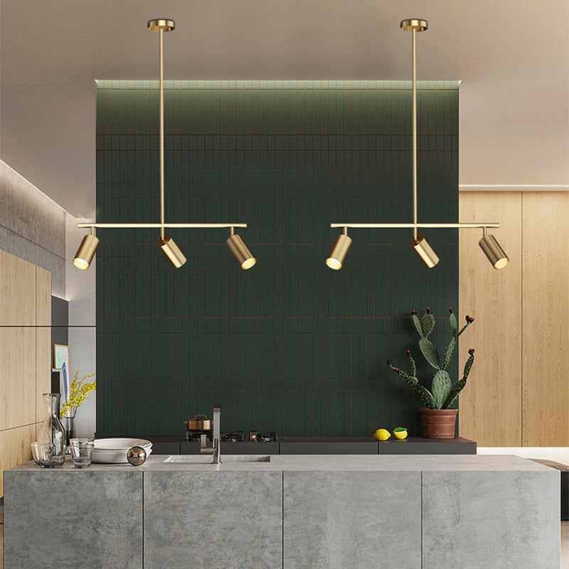 Contemporary Golden Ceiling Light LED Metal Kitchen Island Lighting for Dining Room