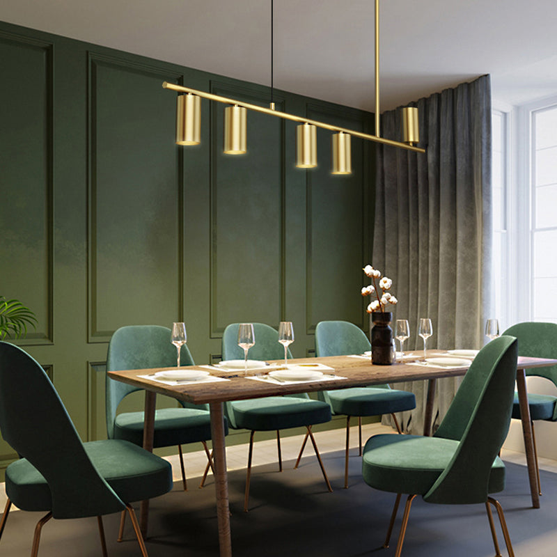 Contemporary Golden Ceiling Light LED Metal Kitchen Island Lighting for Dining Room