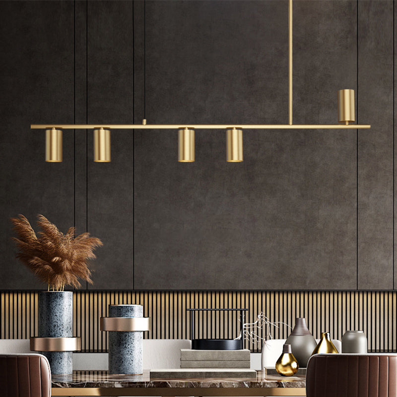 Contemporary Golden Ceiling Light LED Metal Kitchen Island Lighting for Dining Room
