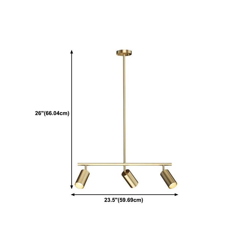 Contemporary Golden Ceiling Light LED Metal Kitchen Island Lighting for Dining Room