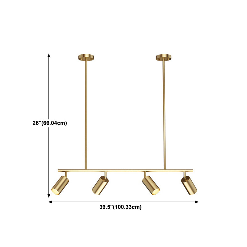Contemporary Golden Ceiling Light LED Metal Kitchen Island Lighting for Dining Room