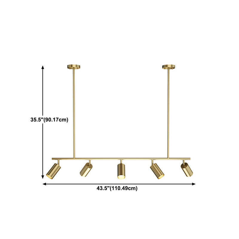 Contemporary Golden Ceiling Light LED Metal Kitchen Island Lighting for Dining Room