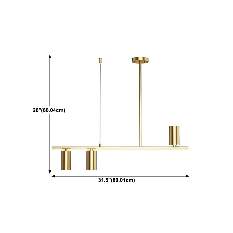 Contemporary Golden Ceiling Light LED Metal Kitchen Island Lighting for Dining Room