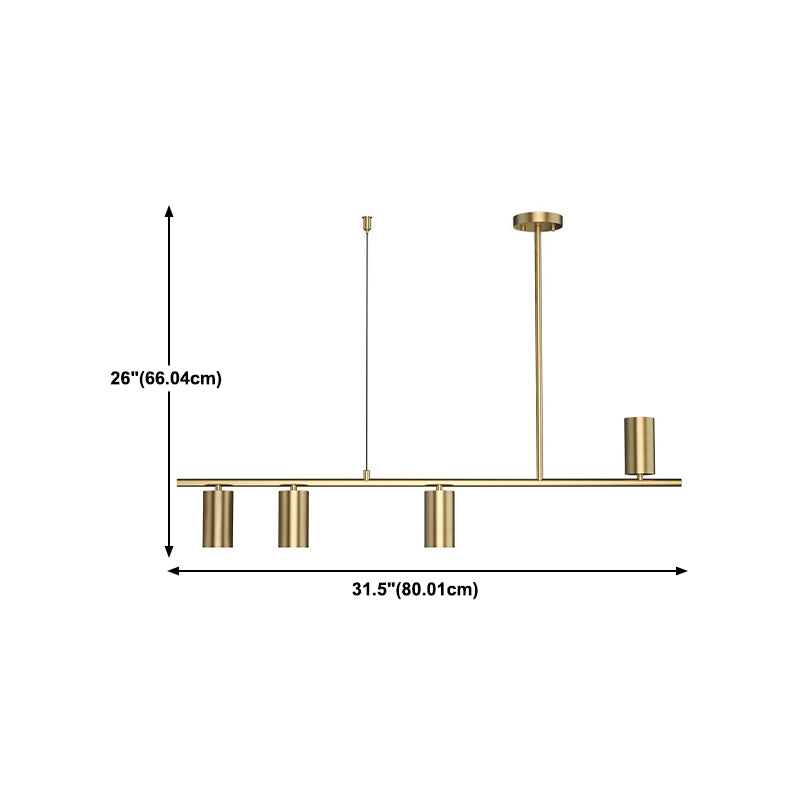 Contemporary Golden Ceiling Light LED Metal Kitchen Island Lighting for Dining Room