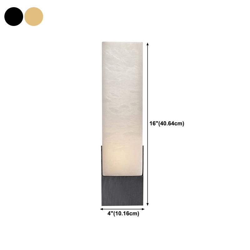 Modern Cuboid Sconce Light Fixture Stone 1-Light Wall Lights for Bedroom
