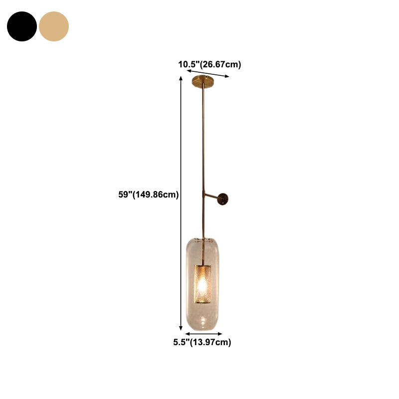 Industrial 1 - Light Cylinder Glass Wall Light - Iron Wall Sconce in Black / Gold