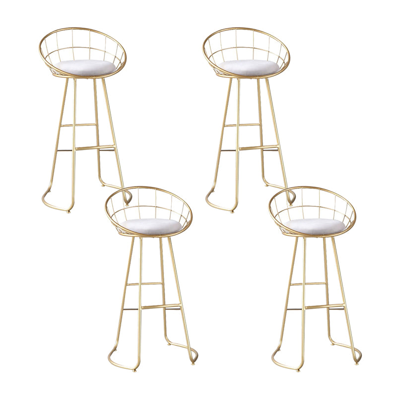 Contemporary Matte Finish Iron Bar Stool Footrest Home Counter Stool