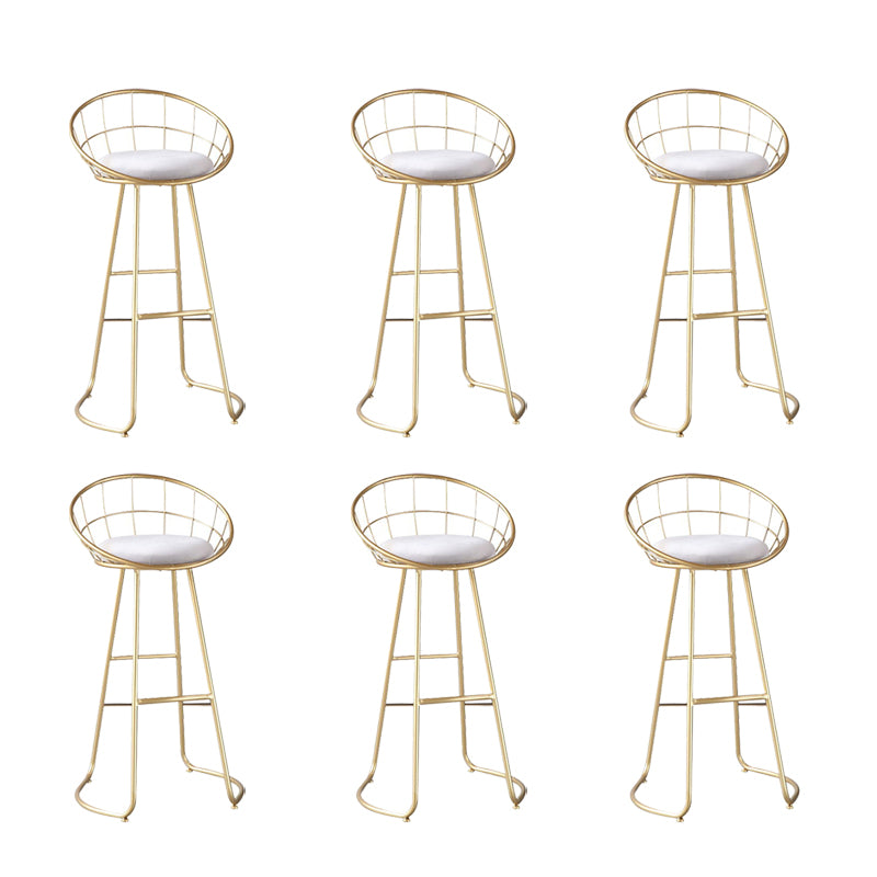 Contemporary Matte Finish Iron Bar Stool Footrest Home Counter Stool