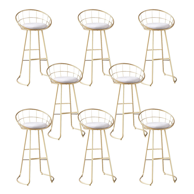 Contemporary Matte Finish Iron Bar Stool Footrest Home Counter Stool