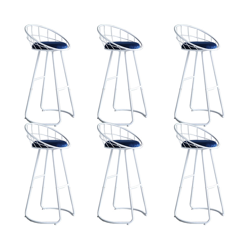 Contemporary Matte Finish Iron Bar Stool Footrest Home Counter Stool