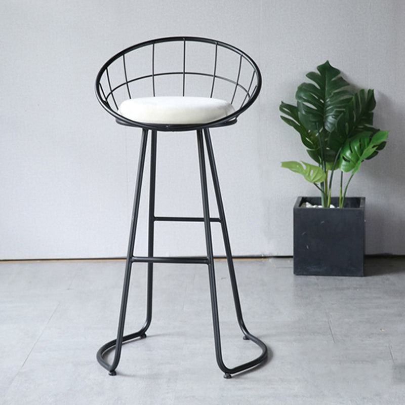Contemporary Matte Finish Iron Bar Stool Footrest Home Counter Stool