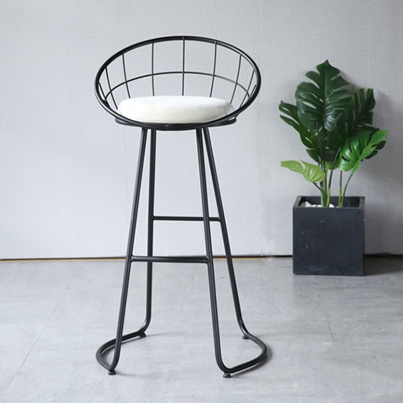 Contemporary Matte Finish Iron Bar Stool Footrest Home Counter Stool
