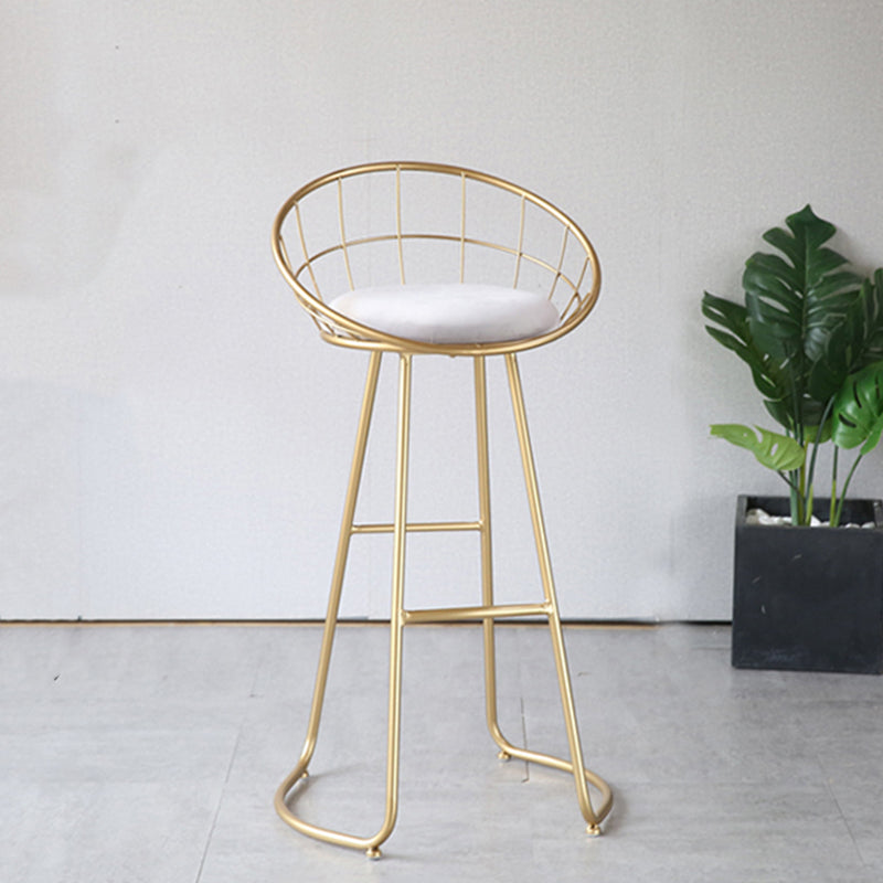 Contemporary Matte Finish Iron Bar Stool Footrest Home Counter Stool