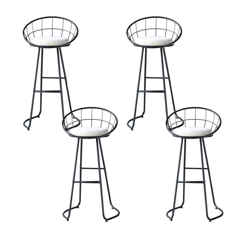 Contemporary Matte Finish Iron Bar Stool Footrest Home Counter Stool