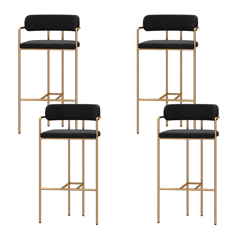 Modern Indoor Upholstered Bar Stool Low Back Footrest Counter Stool